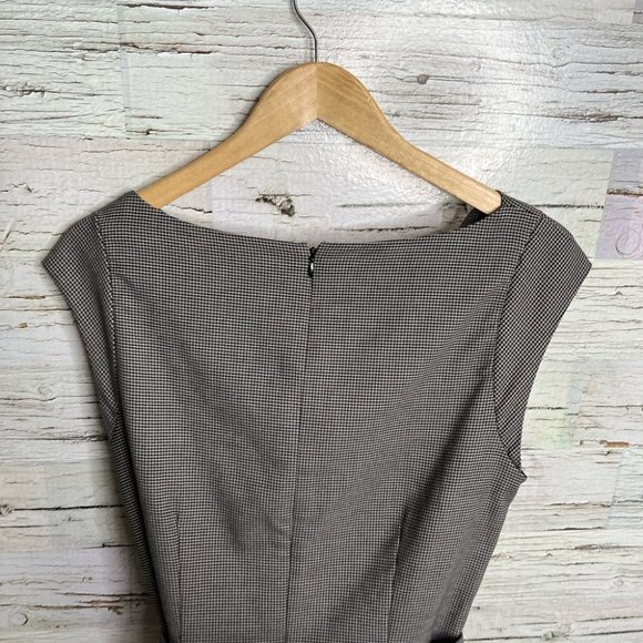 Banana republic gray dress size 10 with belt career sheath - Picture 6 of 8
